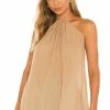 Top 10 😍 Camila Coelho Tops Camila Coelho Diara Halter Tunic In Hazelnut 🥰 -Camila Coelho Sales COEL WS168 V1