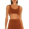 Top 10 ⭐ Camila Coelho Tops Camila Coelho Alondra Crop In Chocolate 🌟 -Camila Coelho Sales COEL WS170 V1