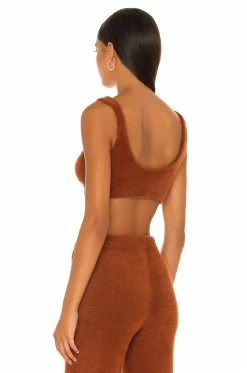 Top 10 ⭐ Camila Coelho Tops Camila Coelho Alondra Crop In Chocolate 🌟 -Camila Coelho Sales COEL WS170 V3