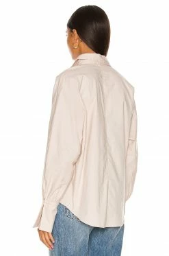 Budget 🎁 Camila Coelho Tops Camila Coelho Kristiana Oversized 👚 Shirt In Beige 😀 -Camila Coelho Sales COEL WS175 V3