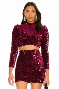 Coupon ✔️ Camila Coelho Tops Camila Coelho Edna Top In Burgundy 🥰