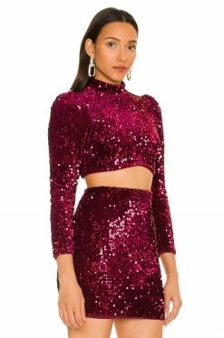 Coupon ✔️ Camila Coelho Tops Camila Coelho Edna Top In Burgundy 🥰 -Camila Coelho Sales COEL WS182 V2