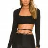 Coupon ⭐ Camila Coelho Tops Camila Coelho Raquelle Crop Top In Black 🥰 -Camila Coelho Sales COEL WS186 V1