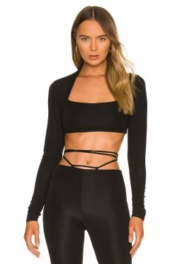 Coupon ⭐ Camila Coelho Tops Camila Coelho Raquelle Crop Top In Black 🥰