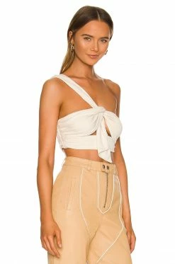Best Pirce ✨ Camila Coelho Tops Camila Coelho Jalena Top In Beige 👏 -Camila Coelho Sales COEL WS187 V2