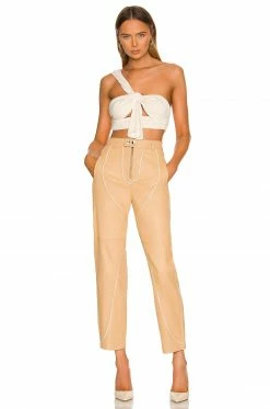 Best Pirce ✨ Camila Coelho Tops Camila Coelho Jalena Top In Beige 👏 -Camila Coelho Sales COEL WS187 V4