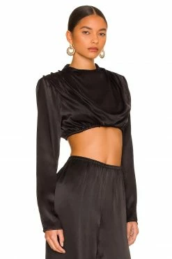 Brand new 🤩 Camila Coelho Tops Camila Coelho Chelsie Crop Top In Black 🔥 -Camila Coelho Sales COEL WS188 V2