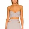 Best reviews of 👏 Camila Coelho Tops Camila Coelho Clara Bustier In Grey 🔔 -Camila Coelho Sales COEL WS190 V1