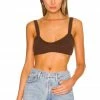 Outlet 🔔 Camila Coelho Tops Camila Coelho Adelie Knit Bra In Chocolate 🔔 -Camila Coelho Sales COEL WS192 V1