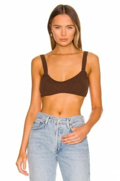 Outlet 🔔 Camila Coelho Tops Camila Coelho Adelie Knit Bra In Chocolate 🔔