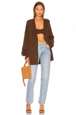 Outlet 🔔 Camila Coelho Tops Camila Coelho Adelie Knit Bra In Chocolate 🔔 -Camila Coelho Sales COEL WS192 V4