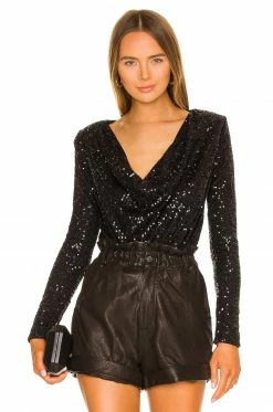 Top 10 ⌛ Camila Coelho Tops Camila Coelho Cece Bodysuit In Black 🎁