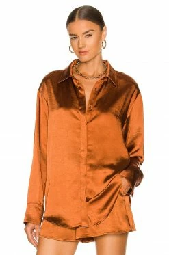 New 🌟 Camila Coelho Tops Camila Coelho Amber Top In Brown ❤️ -Camila Coelho Sales COEL WS197 V2