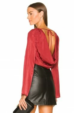 Discount 🎉 Camila Coelho Tops Camila Coelho Amoura Bodysuit In Burgundy 🤩