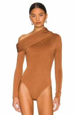 Buy 🌟 Camila Coelho Tops Camila Coelho Cory Bodysuit In Chestnut Brown ❤️ -Camila Coelho Sales COEL WS206 V2