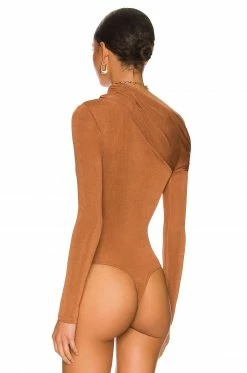 Buy 🌟 Camila Coelho Tops Camila Coelho Cory Bodysuit In Chestnut Brown ❤️ -Camila Coelho Sales COEL WS206 V4