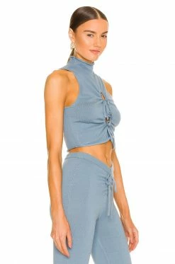 New 🔥 Camila Coelho Tops Camila Coelho Aviva Top In Blue 💯 -Camila Coelho Sales COEL WS208 V2