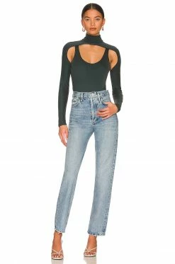 Discount ✔️ Camila Coelho Tops Camila Coelho Mabel Bodysuit In Emerald Green 👏 -Camila Coelho Sales COEL WS215 V5