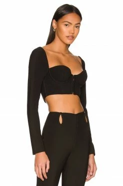 Promo 🌟 Camila Coelho Tops Camila Coelho Kora Crop Top In Black 😍 -Camila Coelho Sales COEL WS216 V2