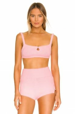 Flash Sale ⭐ Camila Coelho Tops Camila Coelho Genevieve Knit Bralette In Baby Pink ⌛