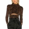 Buy 👏 Camila Coelho Tops Camila Coelho Kristi Top In Brown Leopard 🛒 -Camila Coelho Sales COEL WS40 V1