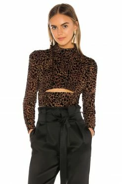 Buy 👏 Camila Coelho Tops Camila Coelho Kristi Top In Brown Leopard 🛒