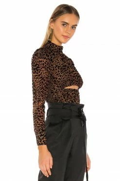 Buy 👏 Camila Coelho Tops Camila Coelho Kristi Top In Brown Leopard 🛒 -Camila Coelho Sales COEL WS40 V2