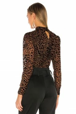 Buy 👏 Camila Coelho Tops Camila Coelho Kristi Top In Brown Leopard 🛒 -Camila Coelho Sales COEL WS40 V3