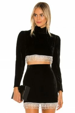 Flash Sale 👍 Camila Coelho Tops Camila Coelho Aliah Cropped Top In Black ⭐