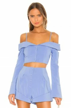 Discount 🧨 Camila Coelho Tops Camila Coelho Paulina Top In Periwinkle Blue 🤩