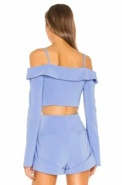 Discount 🧨 Camila Coelho Tops Camila Coelho Paulina Top In Periwinkle Blue 🤩 -Camila Coelho Sales COEL WS70 V3