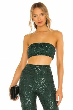 Deals ✨ Camila Coelho Tops Camila Coelho Calvin Crop Top In Green 😉