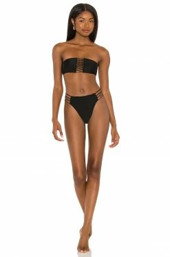 Deals 🧨 Camila Coelho 🩱 Swimsuits & Cover-Ups Camila Coelho Laura High Waist Bottom In Black 🎉 -Camila Coelho Sales COEL WX104 V4