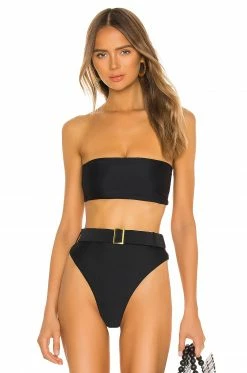 Promo 🌟 Camila Coelho 🩱 Swimsuits & Cover-Ups Camila Coelho Catarina Top In Black & Gold ❤️