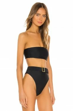 Promo 🌟 Camila Coelho 🩱 Swimsuits & Cover-Ups Camila Coelho Catarina Top In Black & Gold ❤️ -Camila Coelho Sales COEL WX11 V2