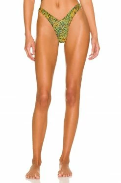 Outlet 😉 Camila Coelho 🩱 Swimsuits & Cover-Ups Camila Coelho Azaria Bottom In Jungle Green Leopard 😀