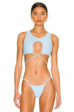 Wholesale ⭐ Camila Coelho 🩱 Swimsuits & Cover-Ups Camila Coelho Catalena Top In Sky Blue 🛒