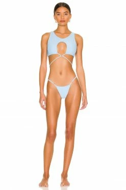 Wholesale ⭐ Camila Coelho 🩱 Swimsuits & Cover-Ups Camila Coelho Catalena Top In Sky Blue 🛒 -Camila Coelho Sales COEL WX131 V4