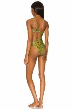 Coupon 😀 Camila Coelho 🩱 Swimsuits & Cover-Ups Camila Coelho Azaria One Piece In Jungle Green Leopard 🤩 -Camila Coelho Sales COEL WX133 V4