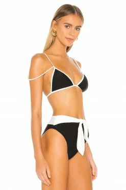 New 🔔 Camila Coelho 🩱 Swimsuits & Cover-Ups Camila Coelho Beso Top In Black & White 😉 -Camila Coelho Sales COEL WX17 V2