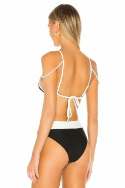 New 🔔 Camila Coelho 🩱 Swimsuits & Cover-Ups Camila Coelho Beso Top In Black & White 😉 -Camila Coelho Sales COEL WX17 V3