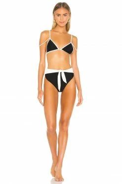 New 🔔 Camila Coelho 🩱 Swimsuits & Cover-Ups Camila Coelho Beso Top In Black & White 😉 -Camila Coelho Sales COEL WX17 V4