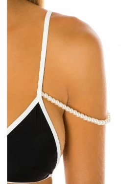 New 🔔 Camila Coelho 🩱 Swimsuits & Cover-Ups Camila Coelho Beso Top In Black & White 😉 -Camila Coelho Sales COEL WX17 V5