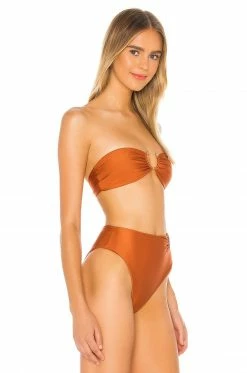 Wholesale 👍 Camila Coelho 🩱 Swimsuits & Cover-Ups Camila Coelho Paradise Top In Bronze Glow 😉 -Camila Coelho Sales COEL WX19 V2