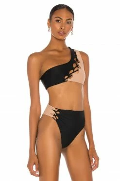 Promo 🧨 Camila Coelho 🩱 Swimsuits & Cover-Ups Camila Coelho Andres Top In Black & Nude 👍 -Camila Coelho Sales COEL WX46 V2