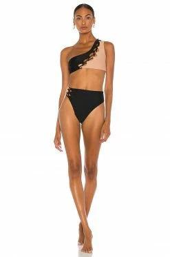 Promo 🧨 Camila Coelho 🩱 Swimsuits & Cover-Ups Camila Coelho Andres Top In Black & Nude 👍 -Camila Coelho Sales COEL WX46 V5