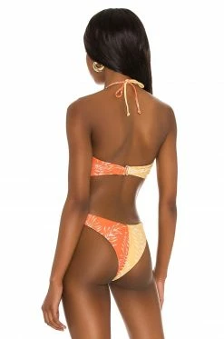 Flash Sale 🧨 Camila Coelho 🩱 Swimsuits & Cover-Ups Camila Coelho Neves Top In Orange & Yellow In Orange & Yellow Palm ⭐ -Camila Coelho Sales COEL WX66 V4
