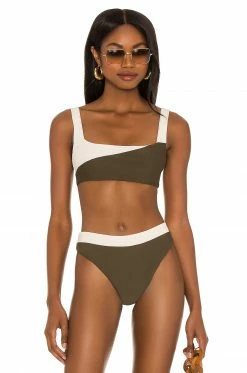 Brand new 🎉 Camila Coelho 🩱 Swimsuits & Cover-Ups Camila Coelho Santos Top In Ivory & Sage 🔥