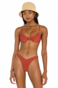 Deals 🌟 Camila Coelho 🩱 Swimsuits & Cover-Ups Camila Coelho Harbor Top In Rust ✨