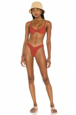 Deals 🌟 Camila Coelho 🩱 Swimsuits & Cover-Ups Camila Coelho Harbor Top In Rust ✨ -Camila Coelho Sales COEL WX84 V4